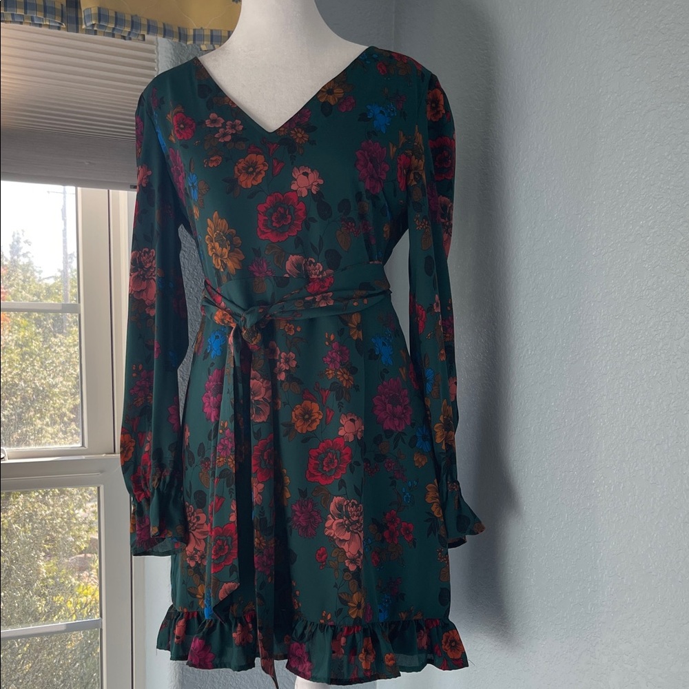 Jack by BB Dakota Floral Multicolor Long Sleeve Dress